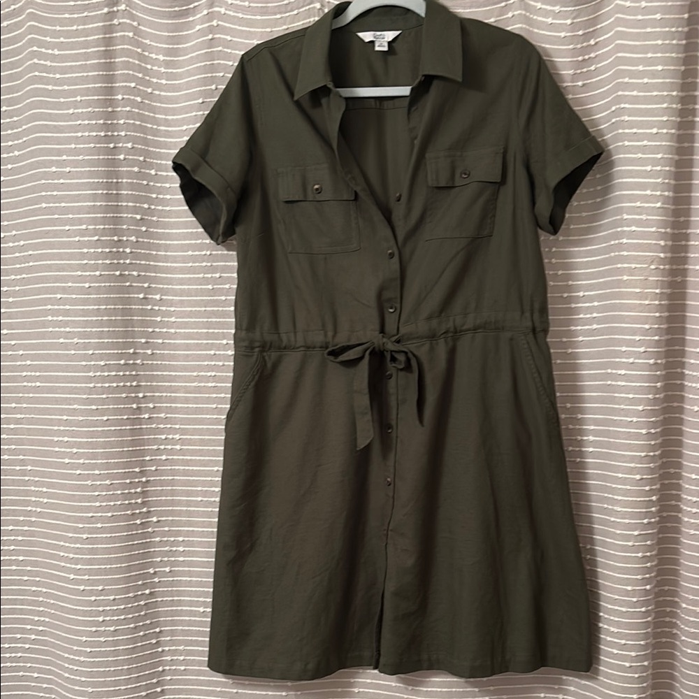 Olive Green Shirt Dress